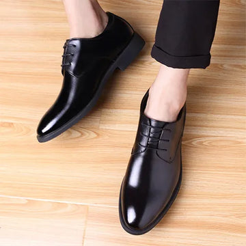 Riolio Men's Breathable Leather Shoes Black Soft Leather Soft Bottom Spring And Autumn Best Man Men's Business Formal Wear Casual Shoes